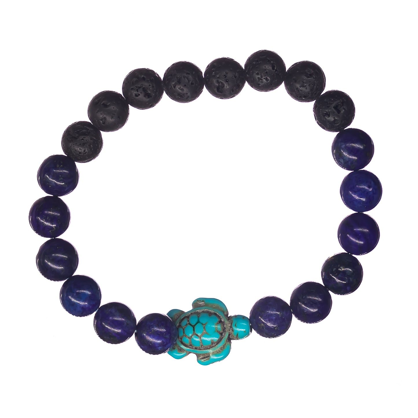 Lava Stone Turtle Bracelet