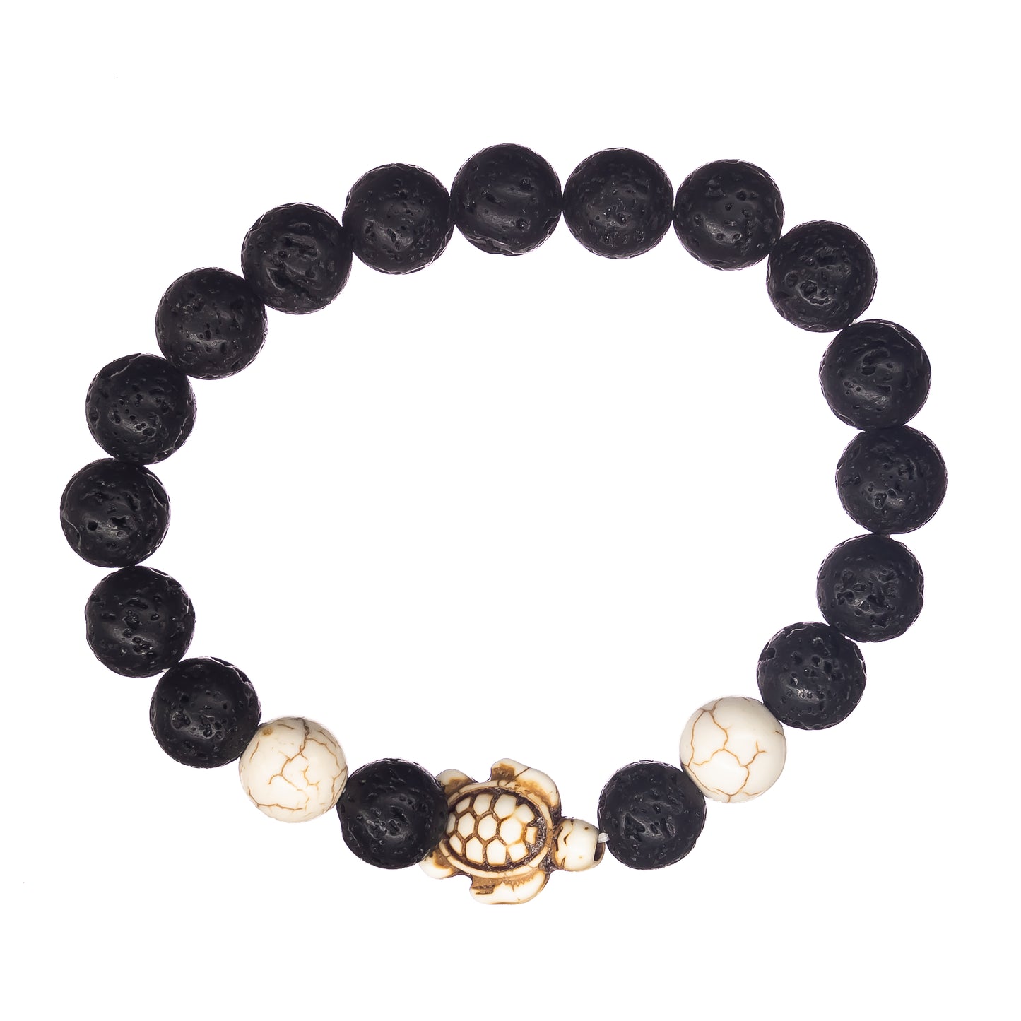 Lava Stone Turtle Bracelet