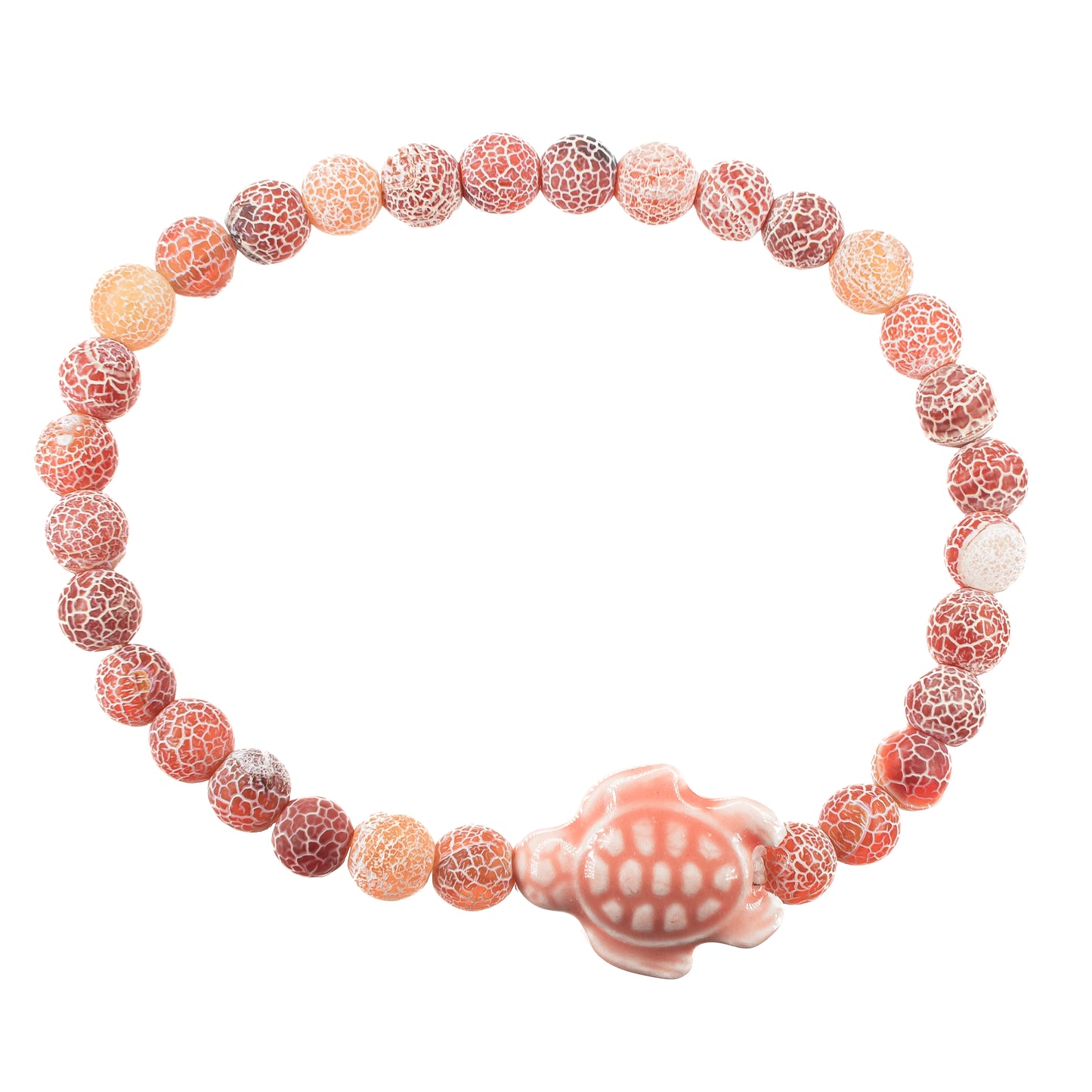 Cracked Agate Beads Turtle Bracelet