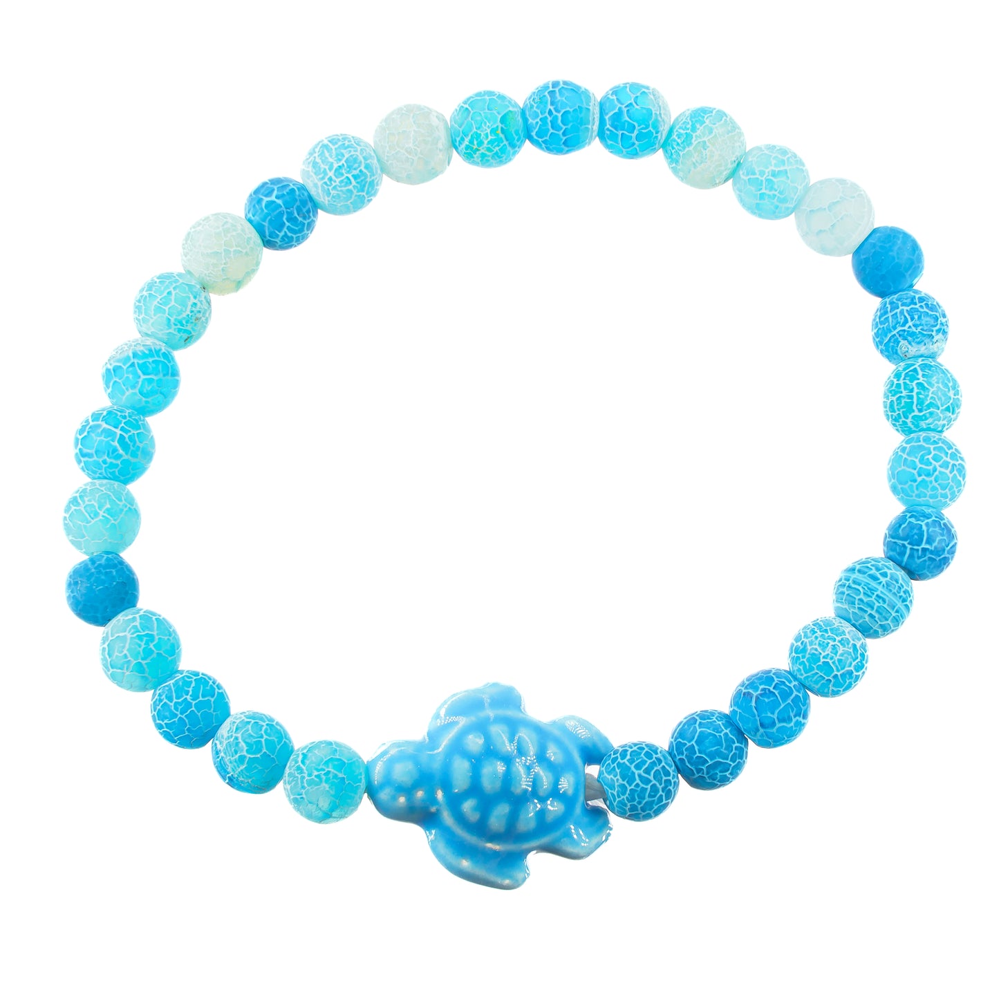 Cracked Agate Beads Turtle Bracelet