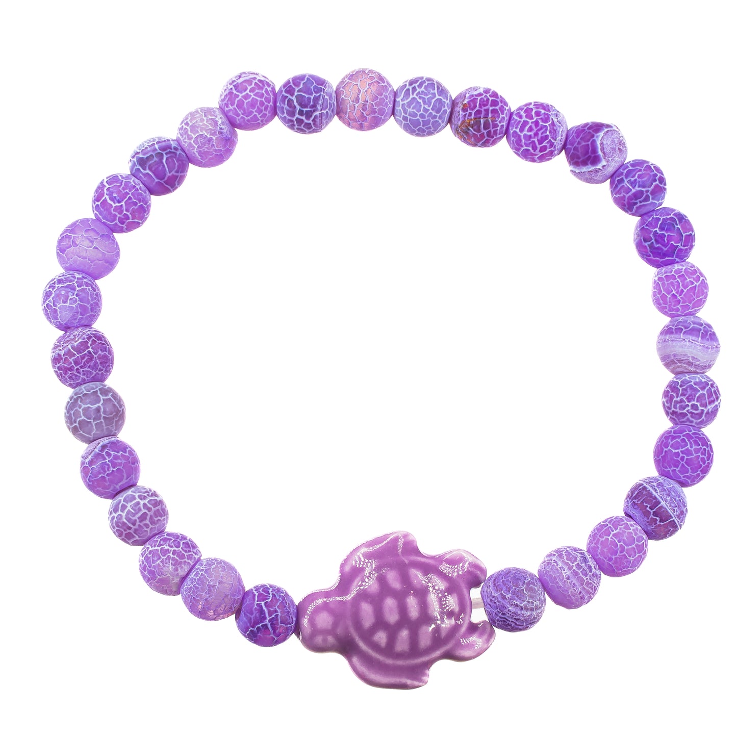 Cracked Agate Beads Turtle Bracelet