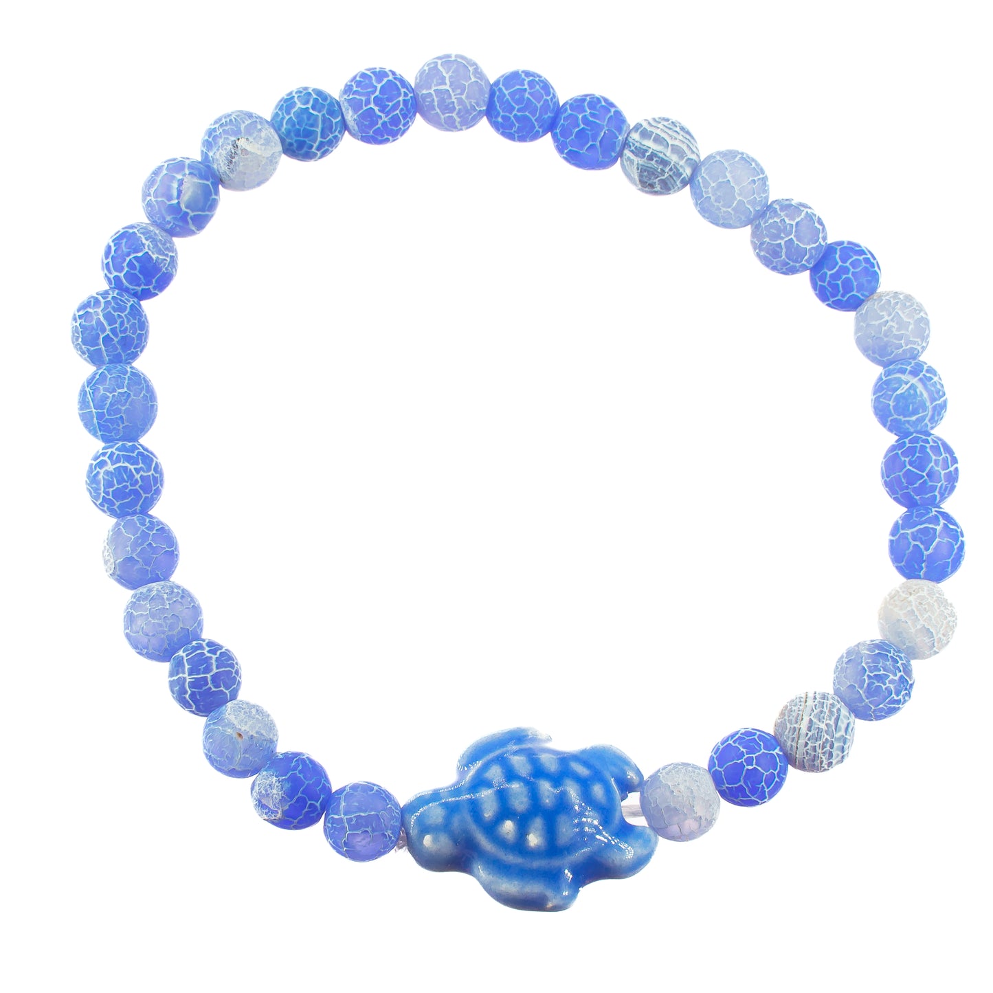 Cracked Agate Beads Turtle Bracelet