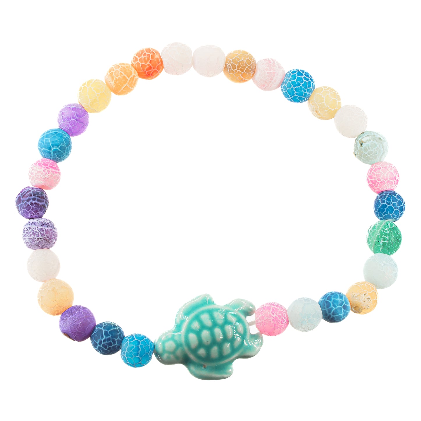 Cracked Agate Beads Turtle Bracelet