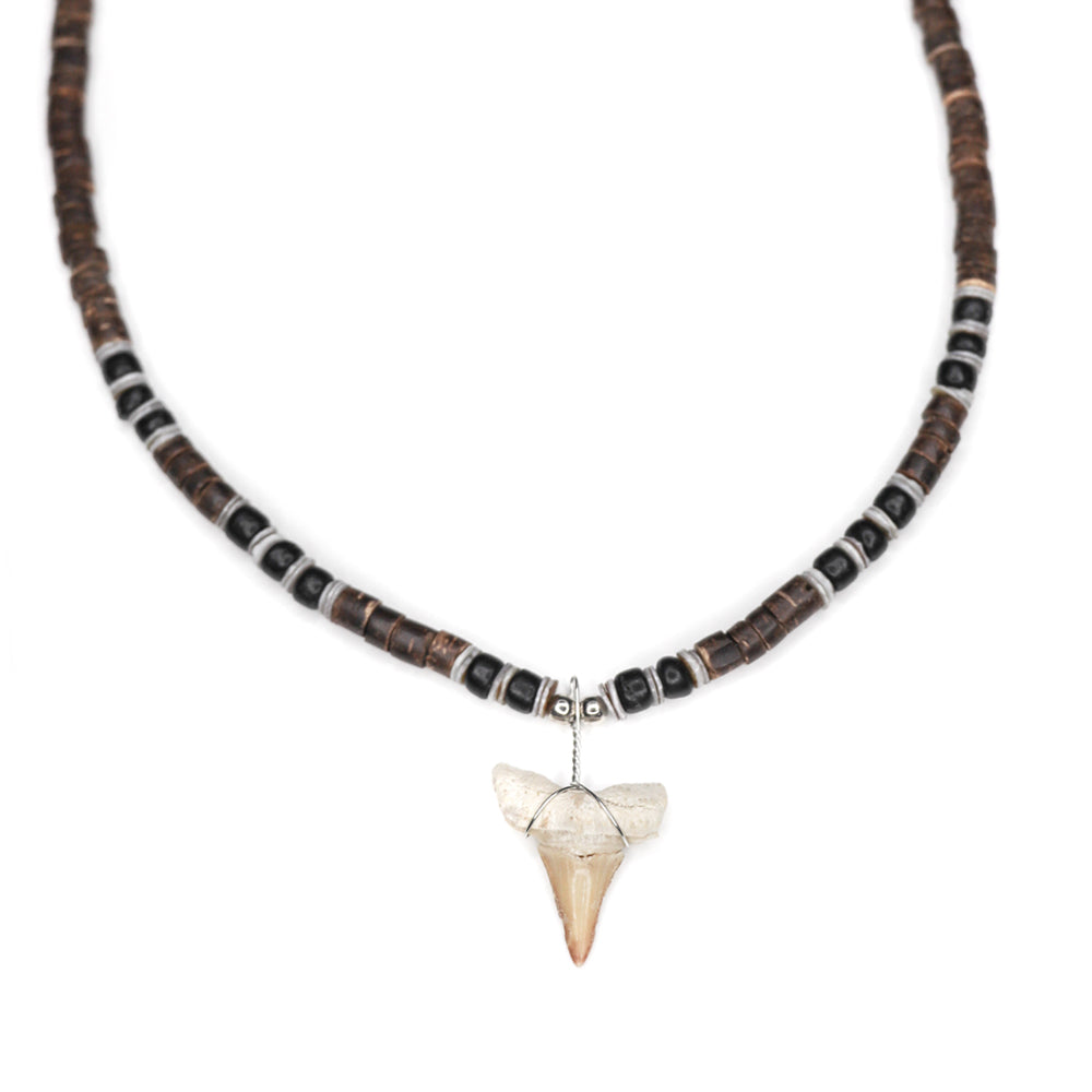 Heishi Shark - Fossil Shark Tooth Necklace