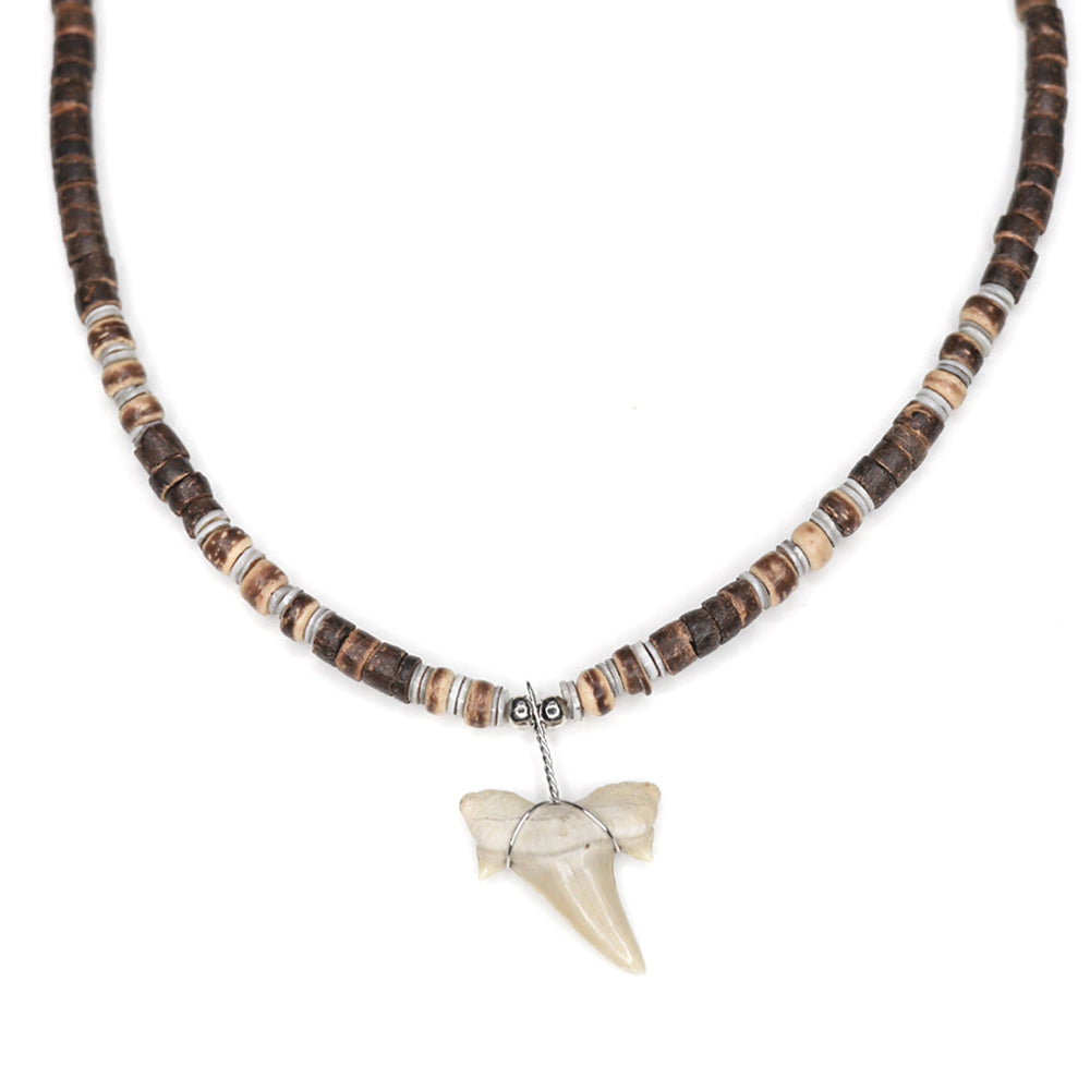 Heishi Shark - Fossil Shark Tooth Necklace