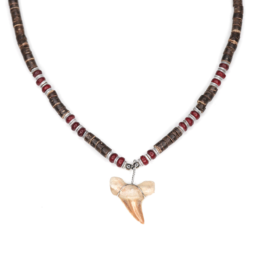 Heishi Shark - Fossil Shark Tooth Necklace