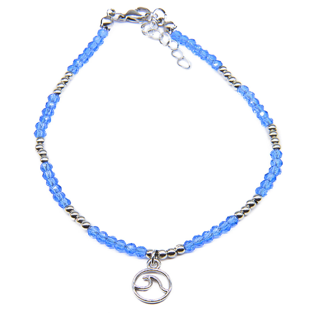 wave beaded sparkly anklet
