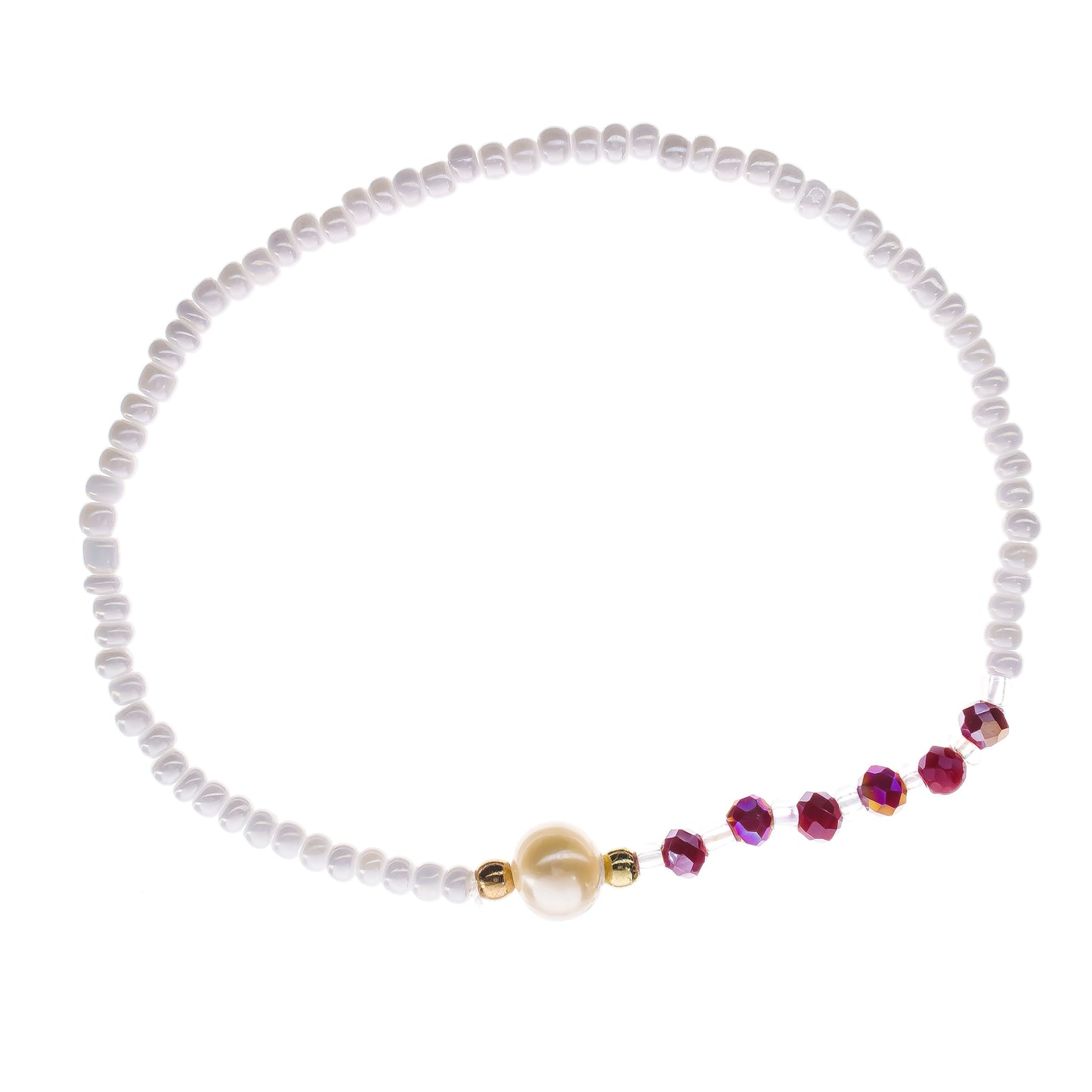 Faceted Beaded Pearl Bracelet