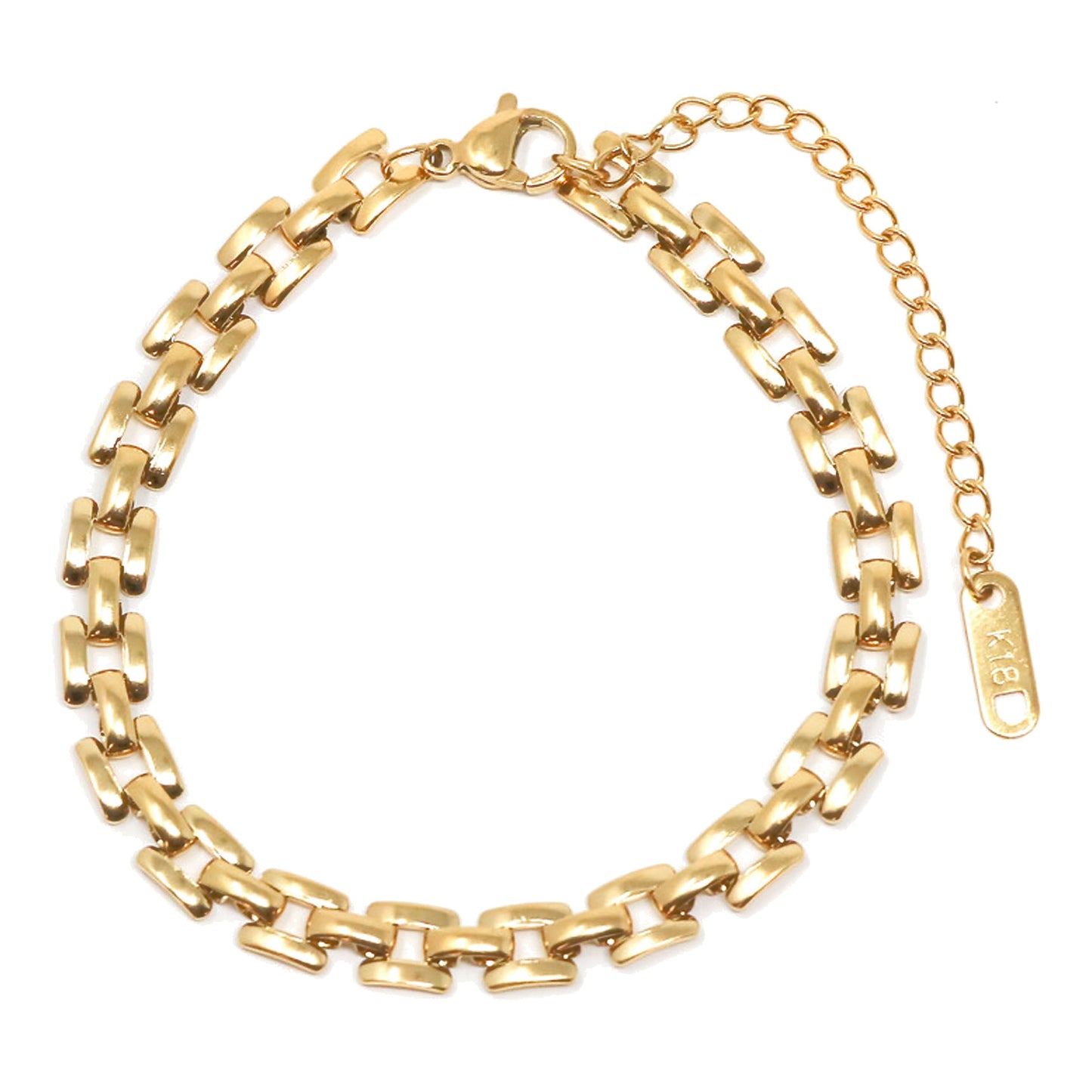 18K Gold Box Chain Bracelet