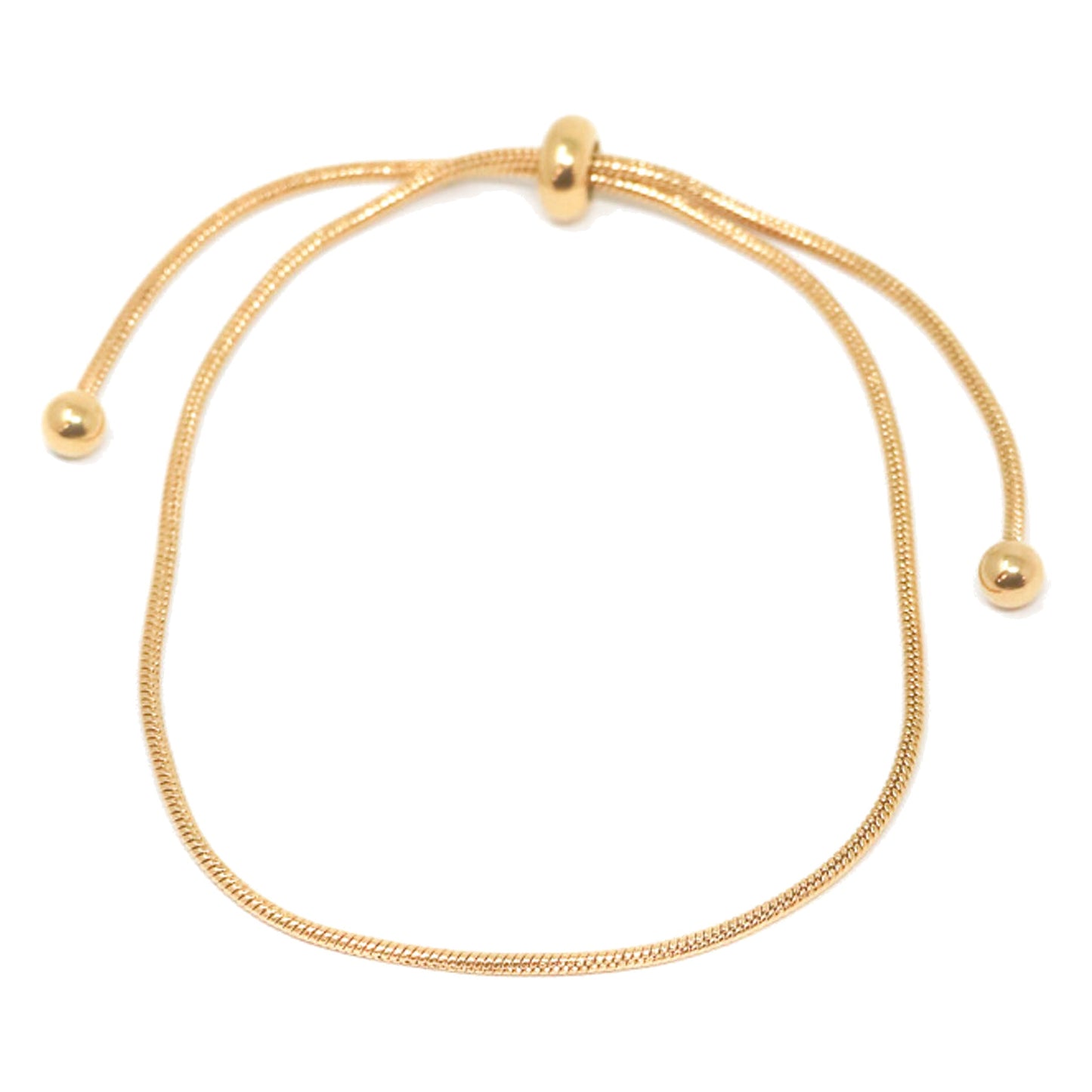 18K Gold Snake Chain Slider Bracelet