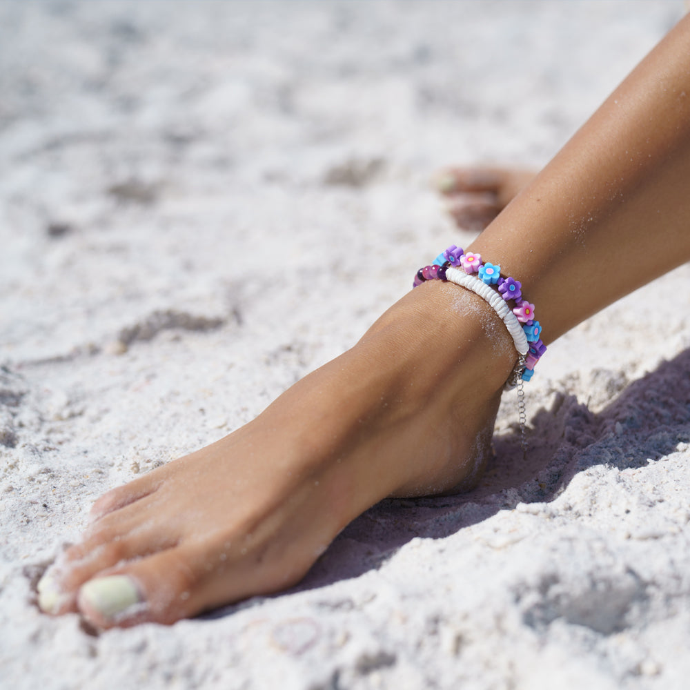 Flower Polymer Clay Anklet