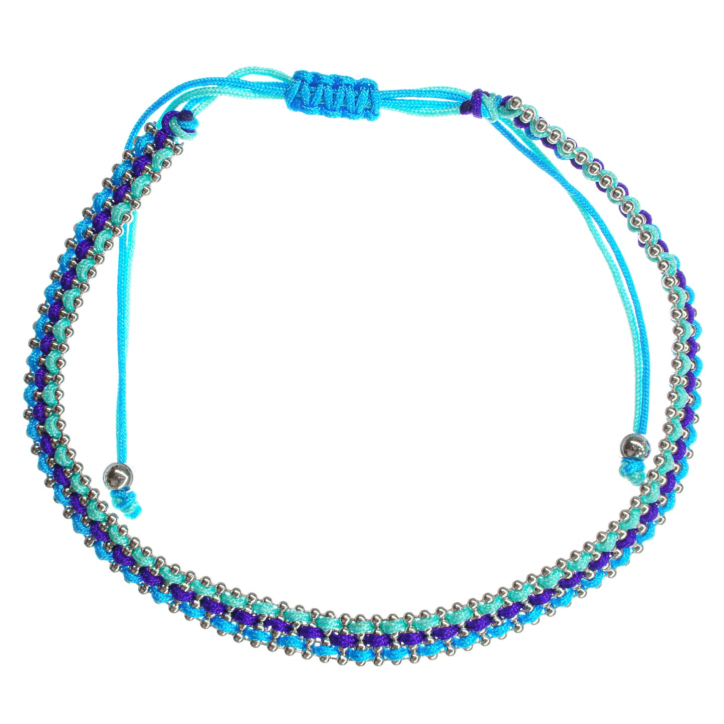 anklet, beaded, adjustable, women, teen, girls, turquoise blue
