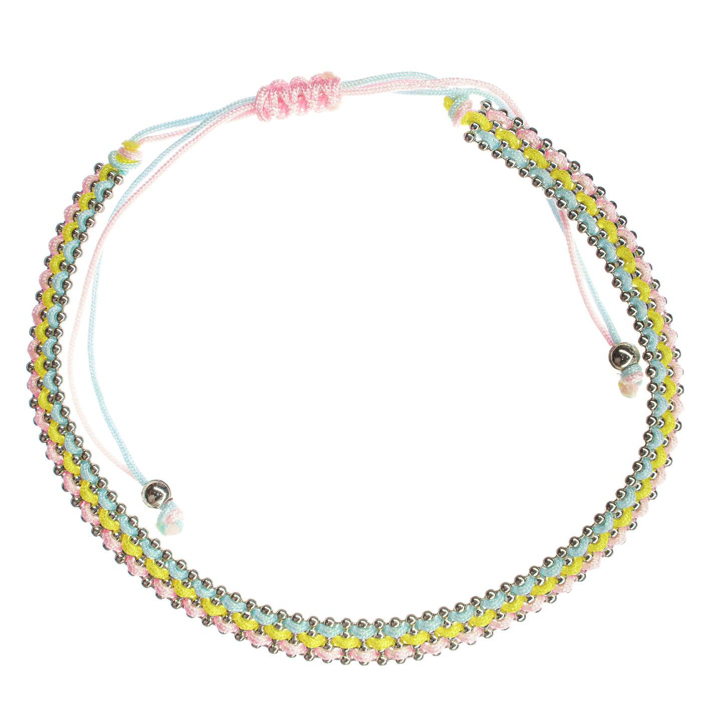 anklet, beaded, adjustable, women, teen, girls, pastel multi