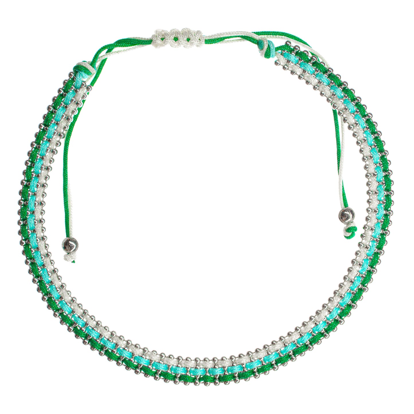 anklet, beaded, adjustable, women, teen, girls, green seafoam