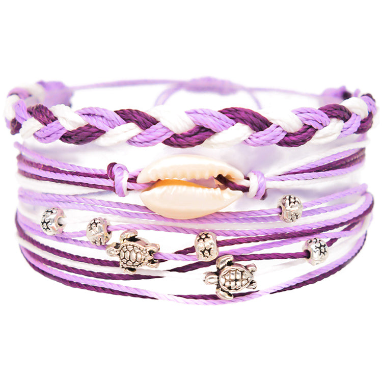 cowrie shell sea turtle beads string bracelet