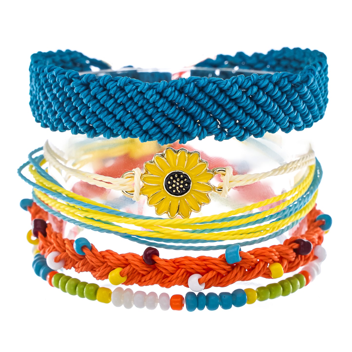 charming shark dreaming outloud style bracelet stack sunflower charm