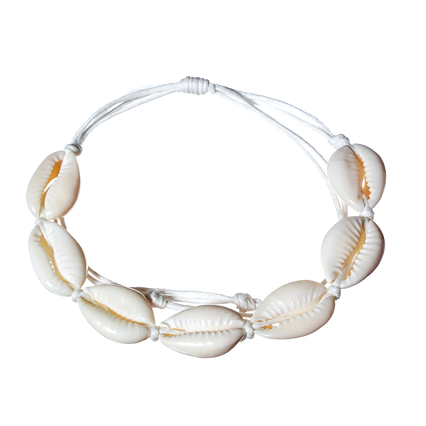 white cowrie shell beach adjustable anklet