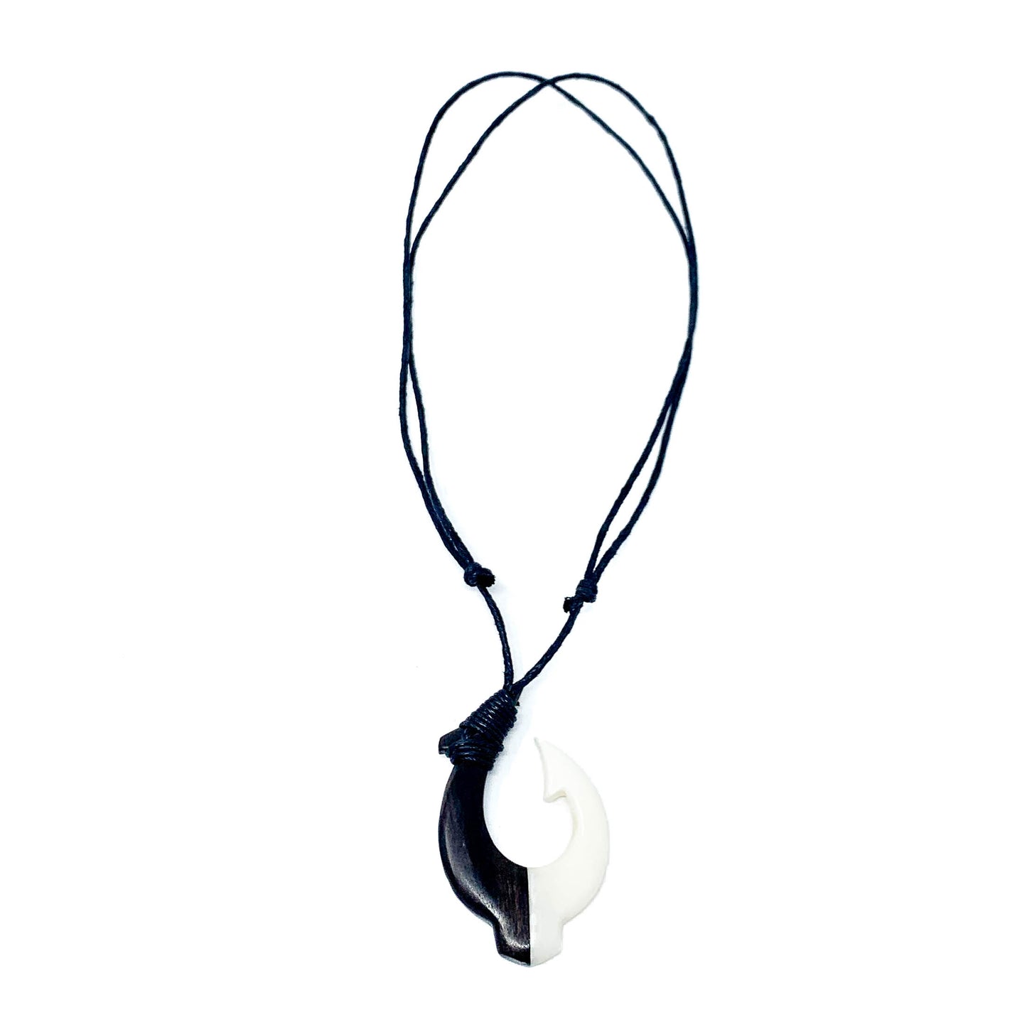 bone and wood hawaiian hook necklace