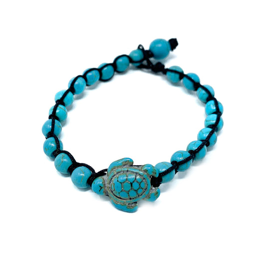 turquoise beaded sea turtle bracelet