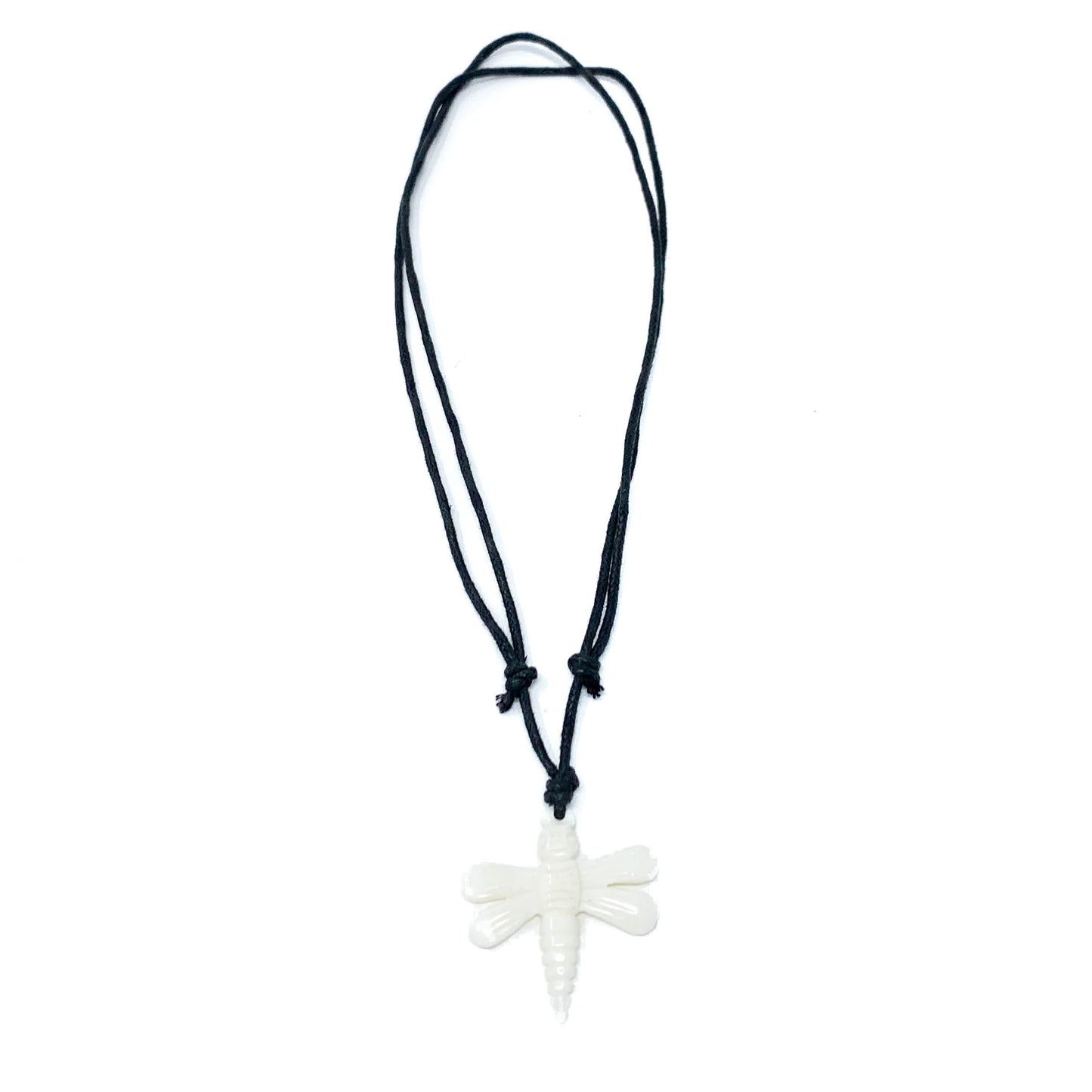 carved bone dragonfly necklace