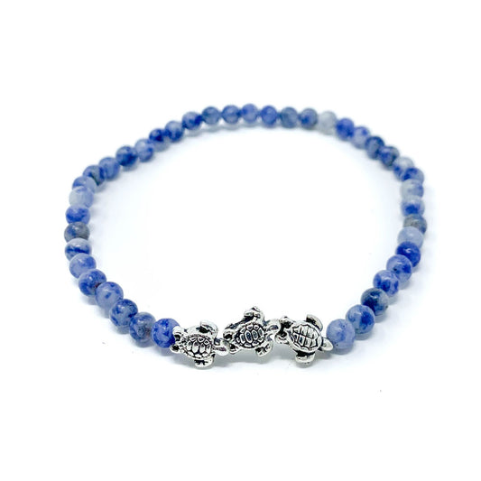 blue beaded sea turtle bracelet