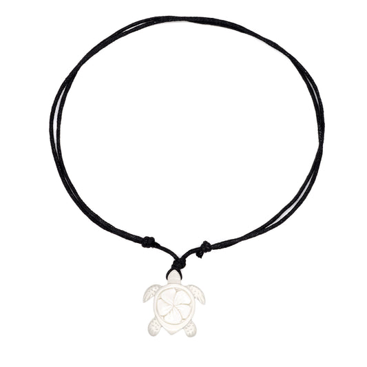 carved bone sea turtle necklace