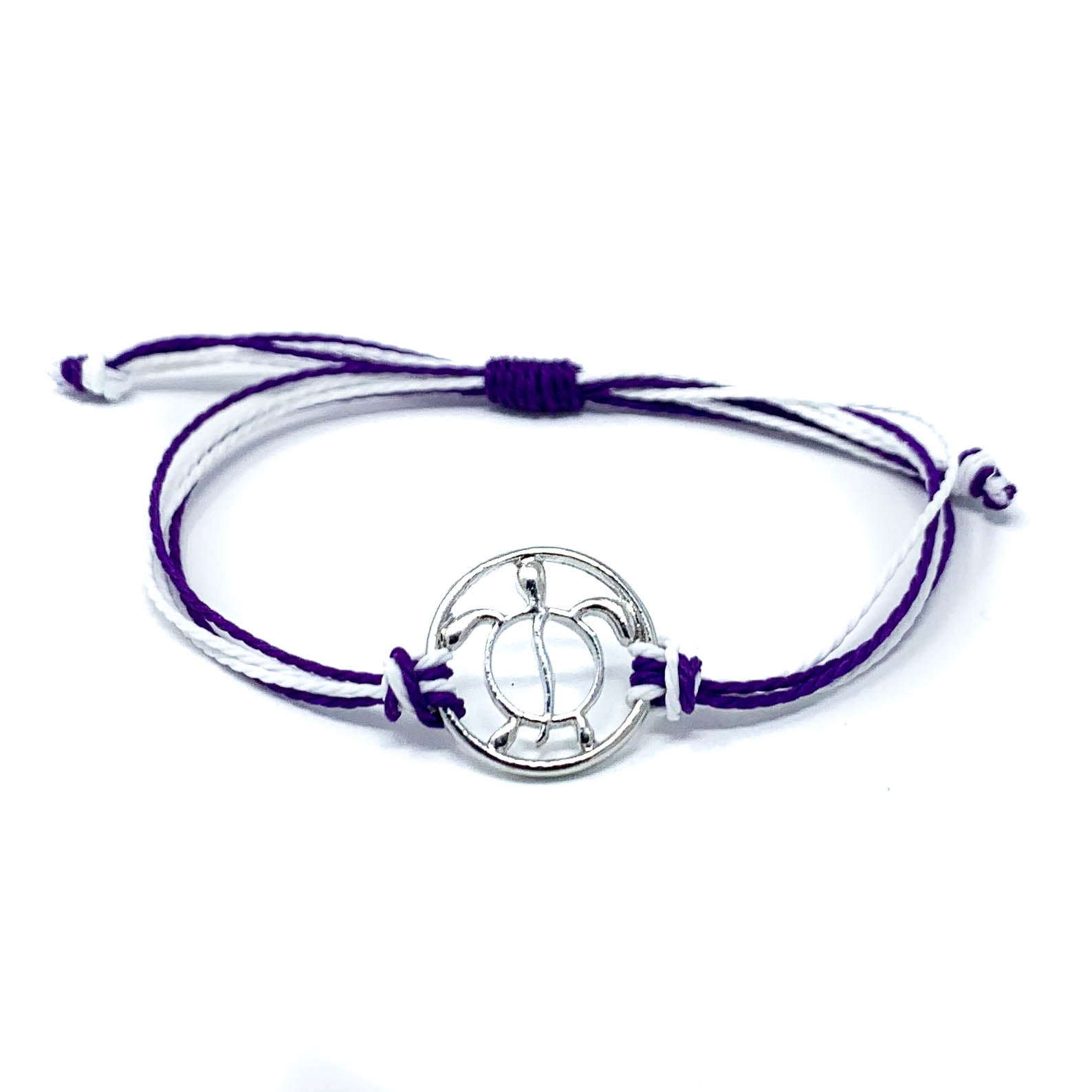 sea turtle purple string bracelet
