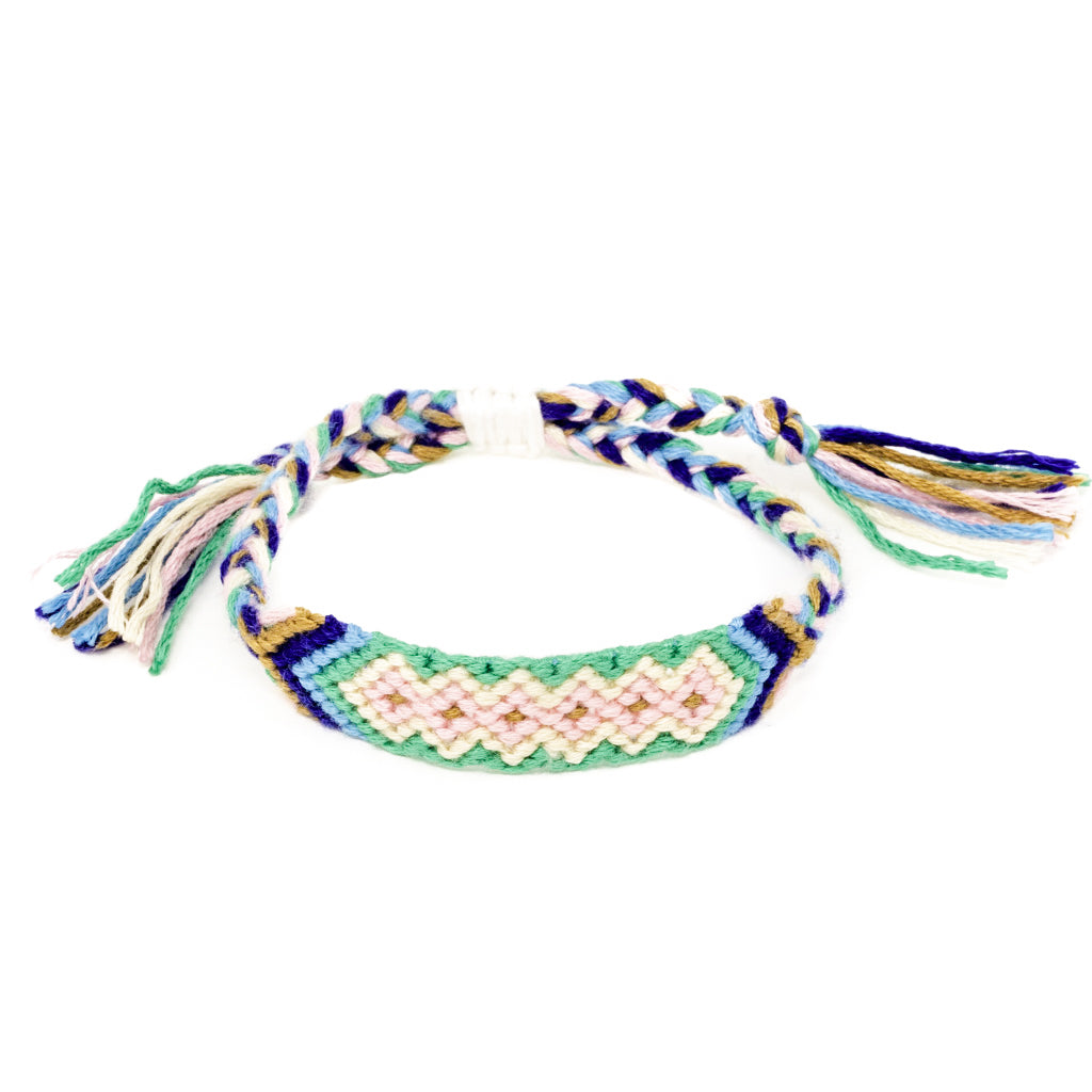 diamond pattern boho woven braided bracelet