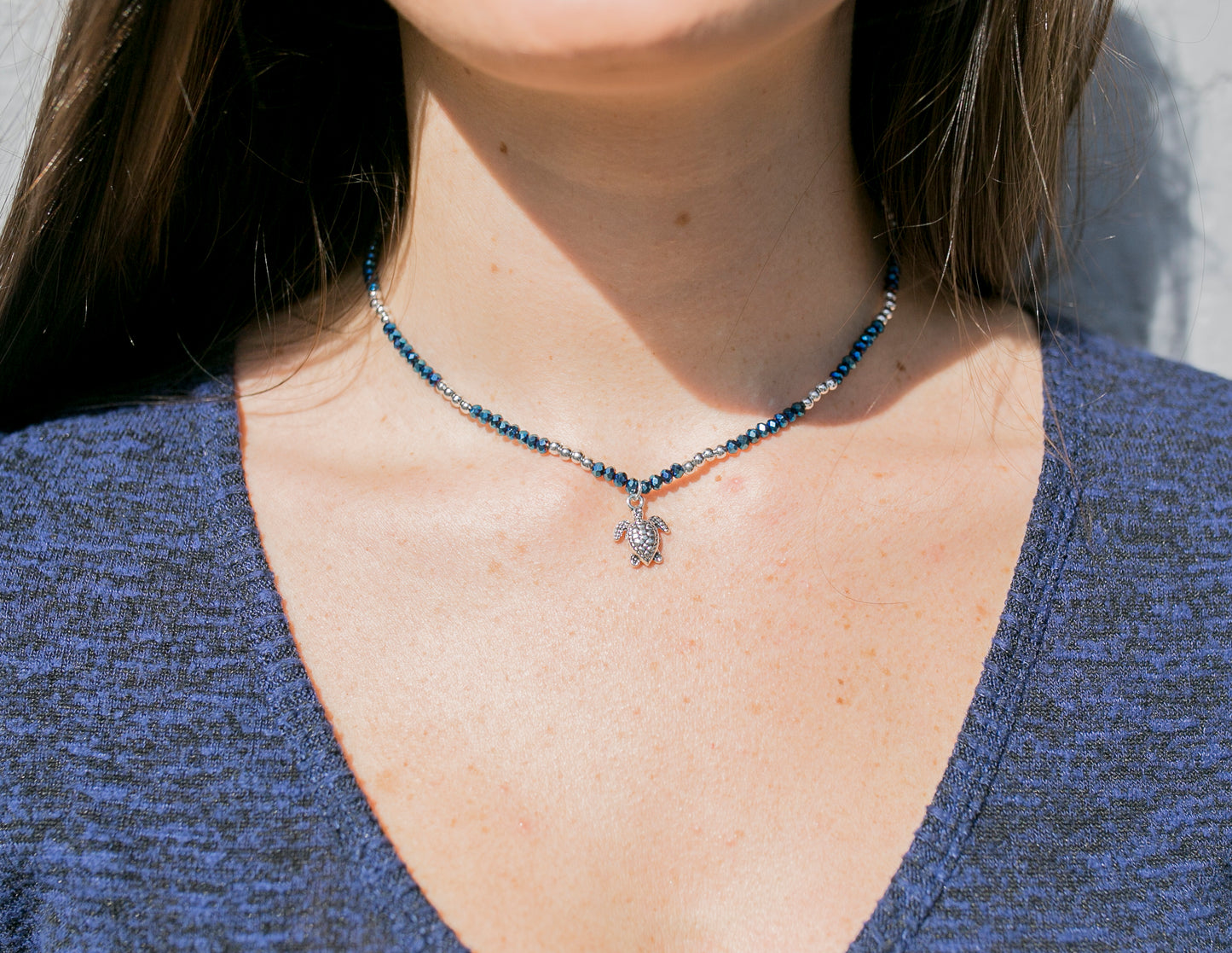 charming shark beaded turtle necklace