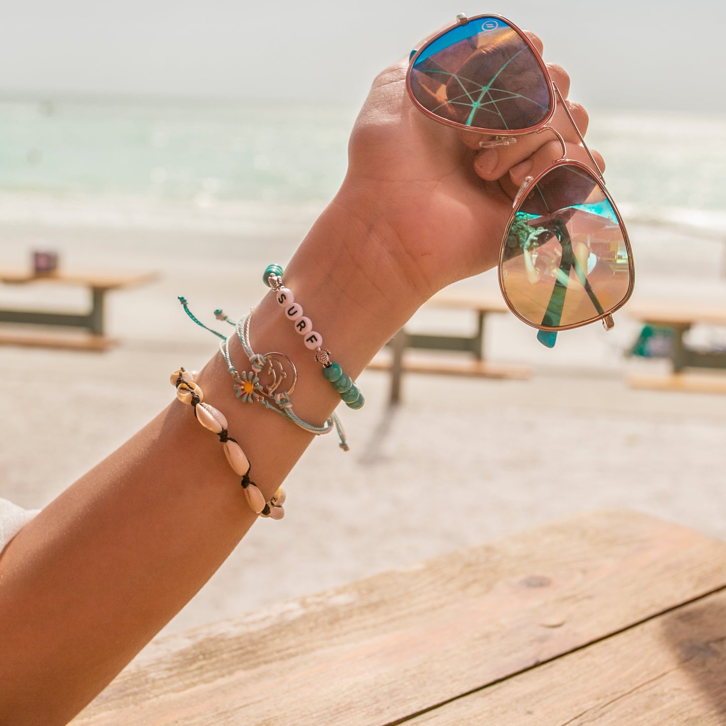 black cowrie sea shell bracelet