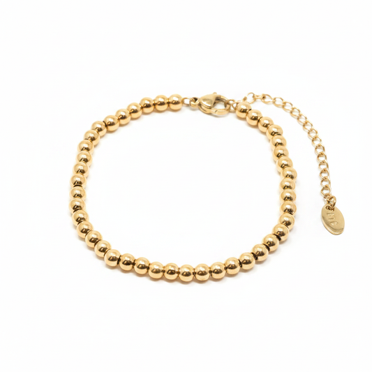 18K Gold Beaded Bracelet