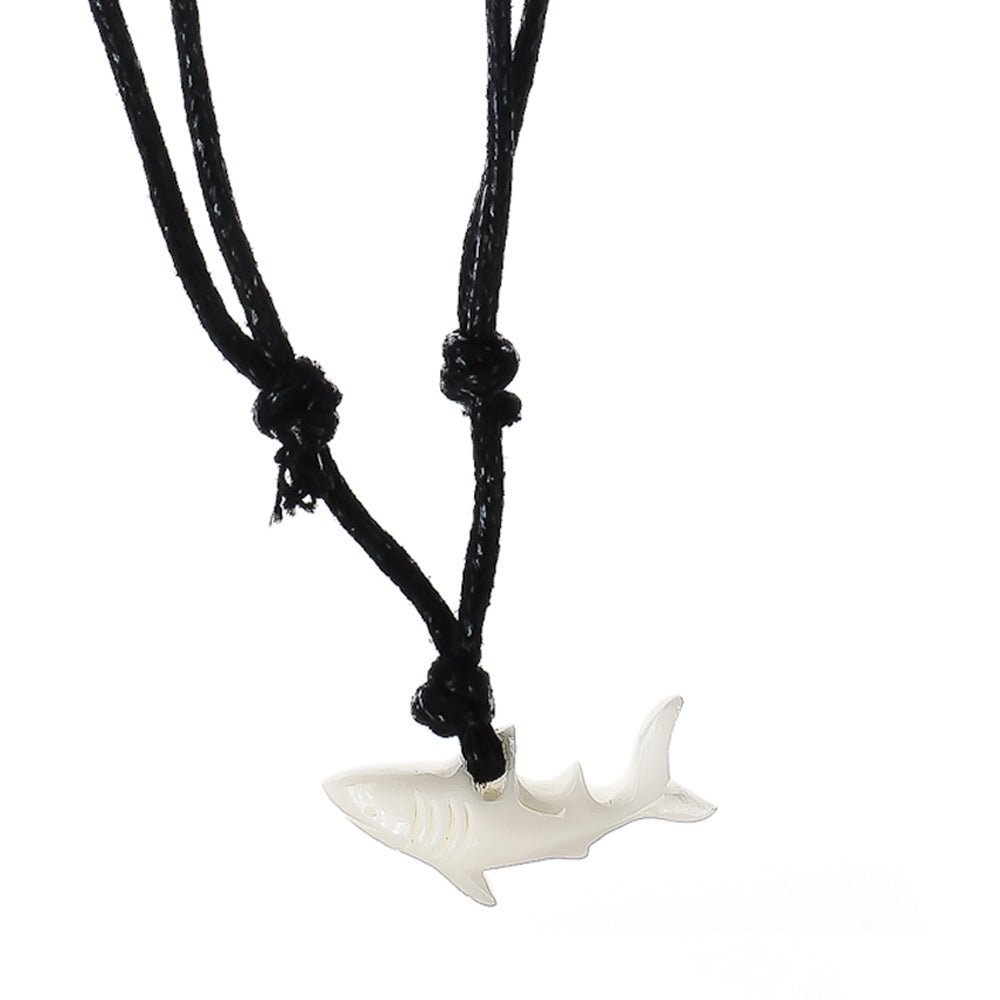 Bone Carved Shark Necklace