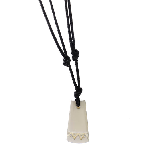 Carved Bone Necklace - Mountain