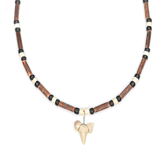 Shark Tooth Necklace With Black Beads – Real Shark Tooth Necklaces