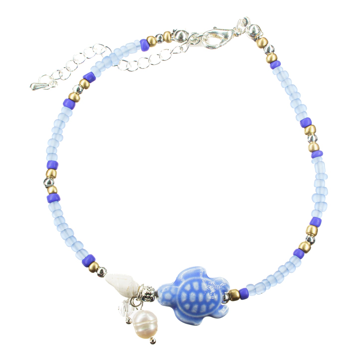 Turtle Stone Beaded Anklet