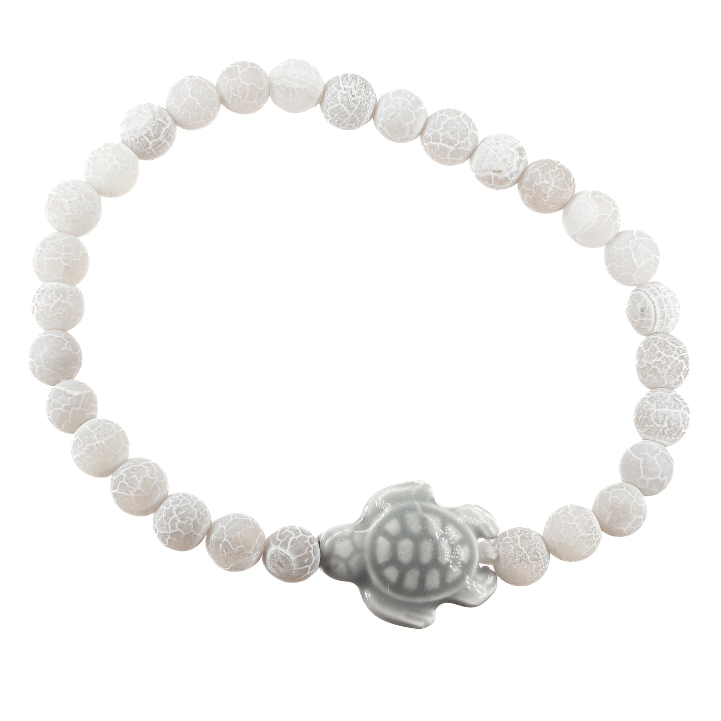 Cracked Agate Beads Turtle Bracelet