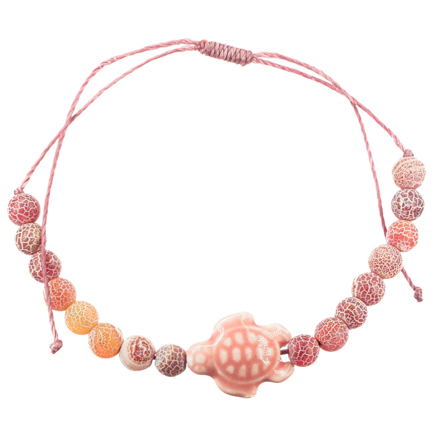 Cracked Agate Beads Turtle Anklet