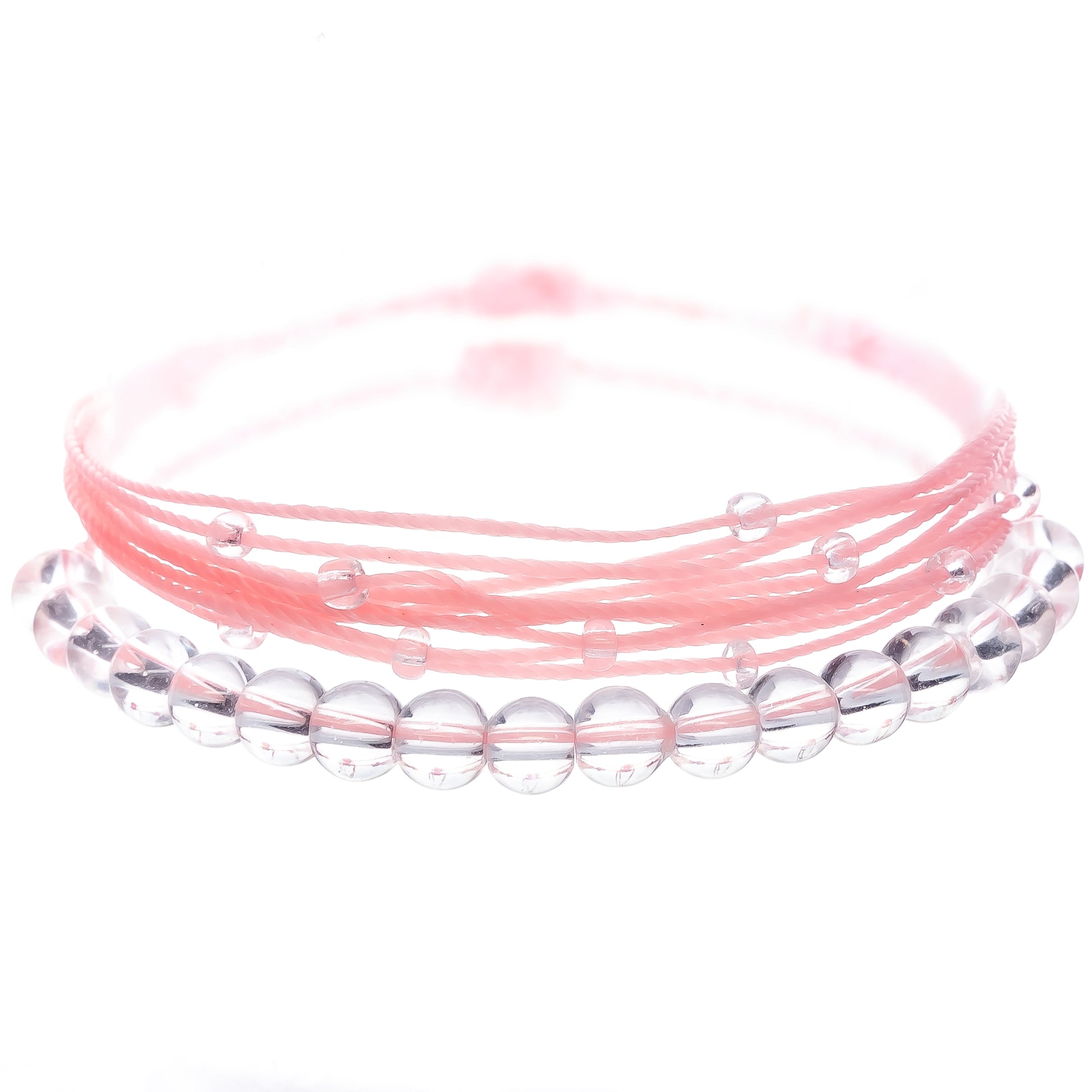 womens pink bubble string bracelet