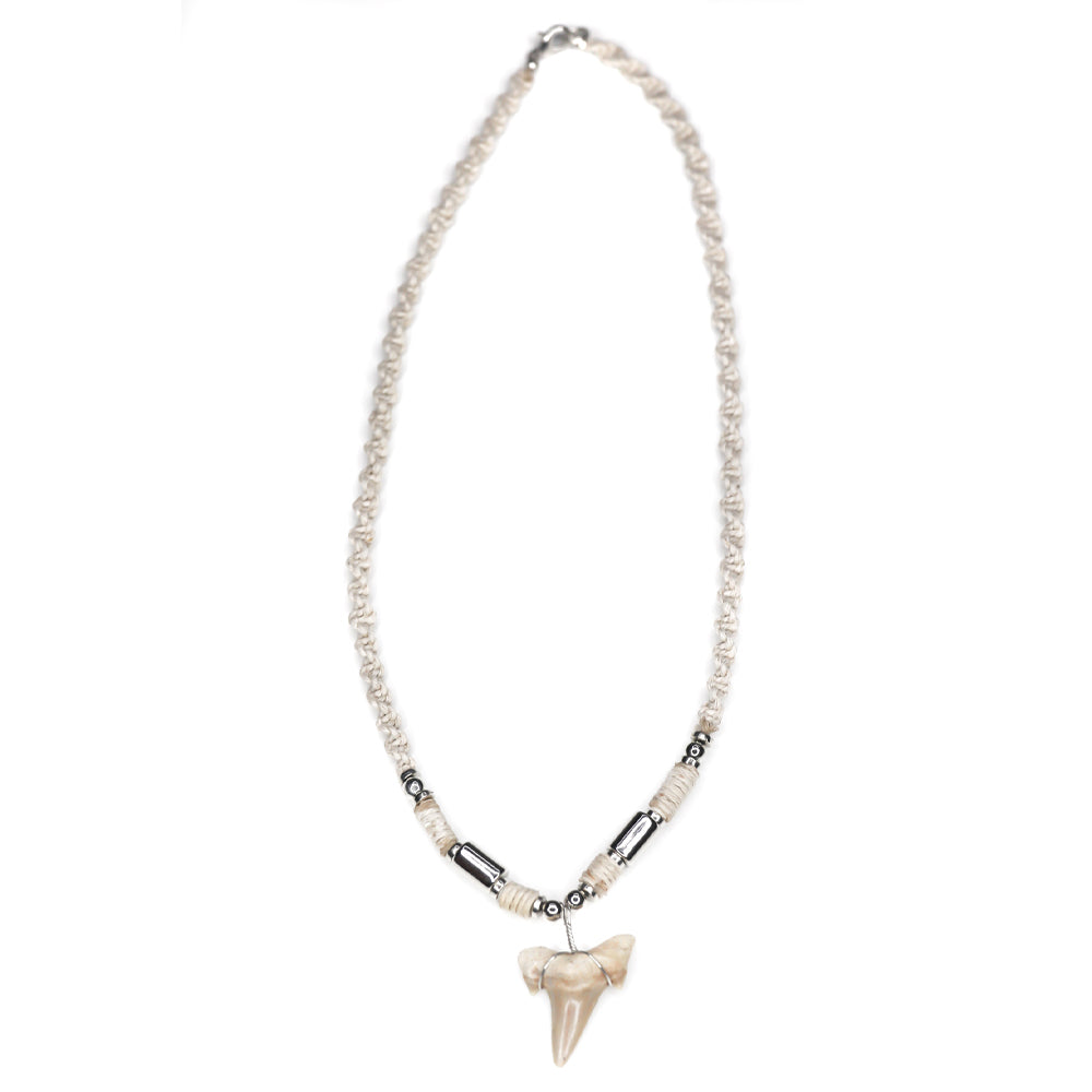 Hemp Braid - Fossil Sharks Tooth Necklace