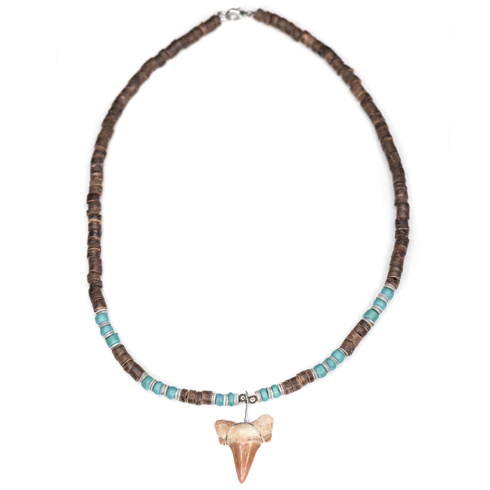 Heishi Shark Fossil Shark Tooth Necklace – Charming Shark Retail