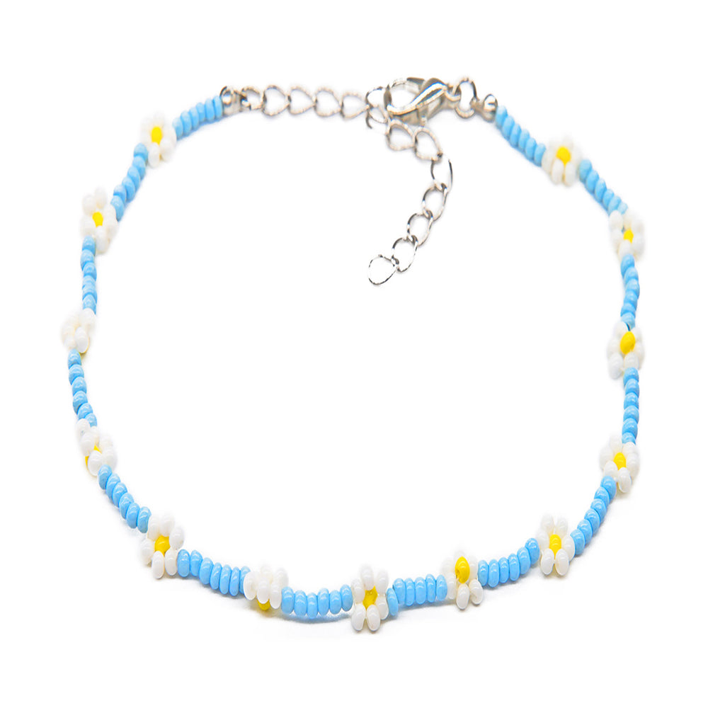 Flower Seed Bead Anklet