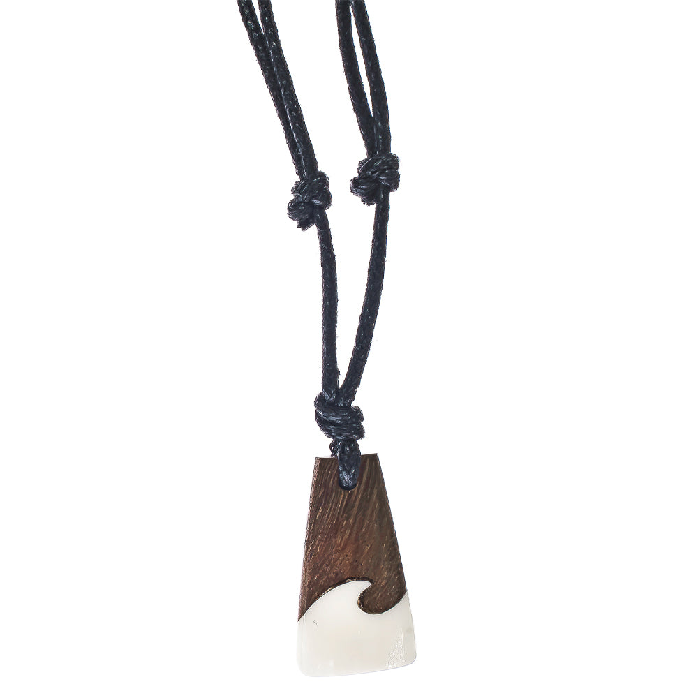 Bone & Wood Bali Wave Necklace