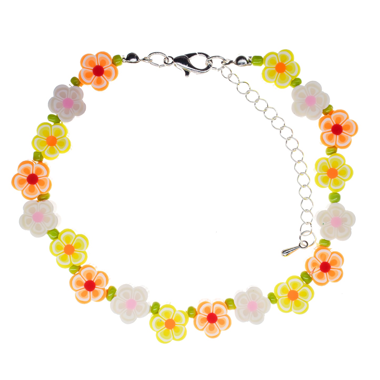 Flower Polymer Clay Anklet