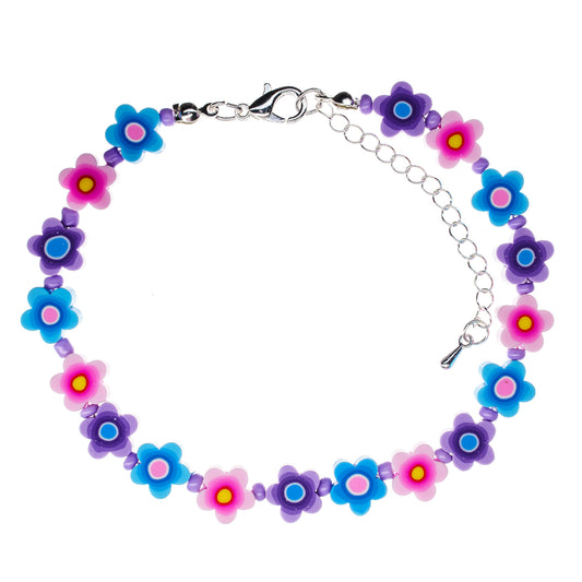 Flower Polymer Clay Anklet