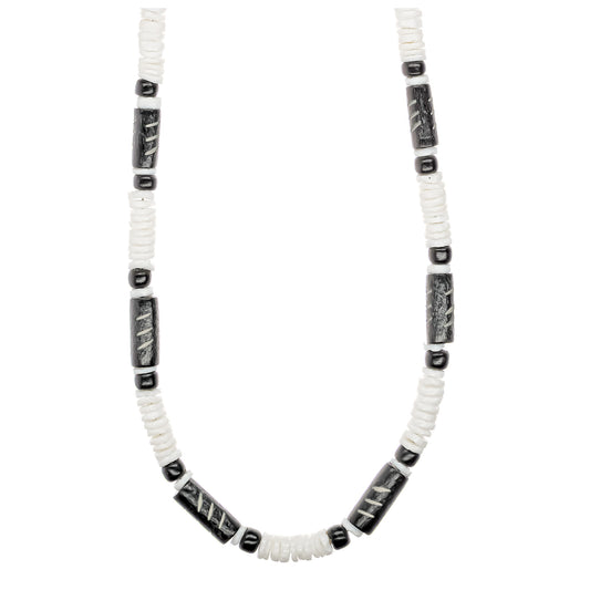 Puka Shell Heishi Necklace