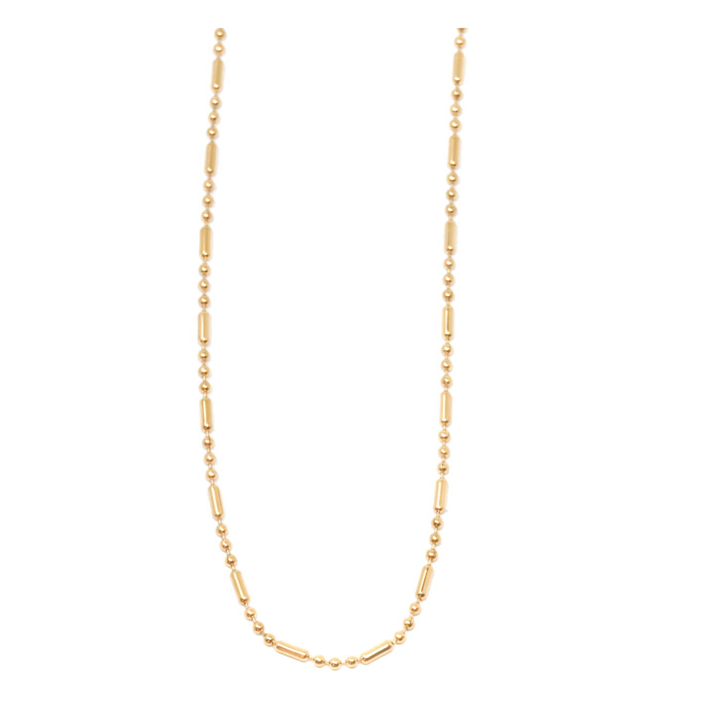 18K Gold Ball & Bar Chain Necklace