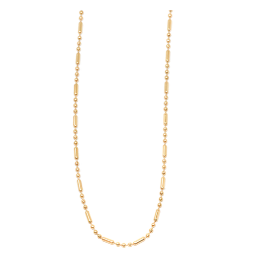 18K Gold Ball & Bar Chain Necklace