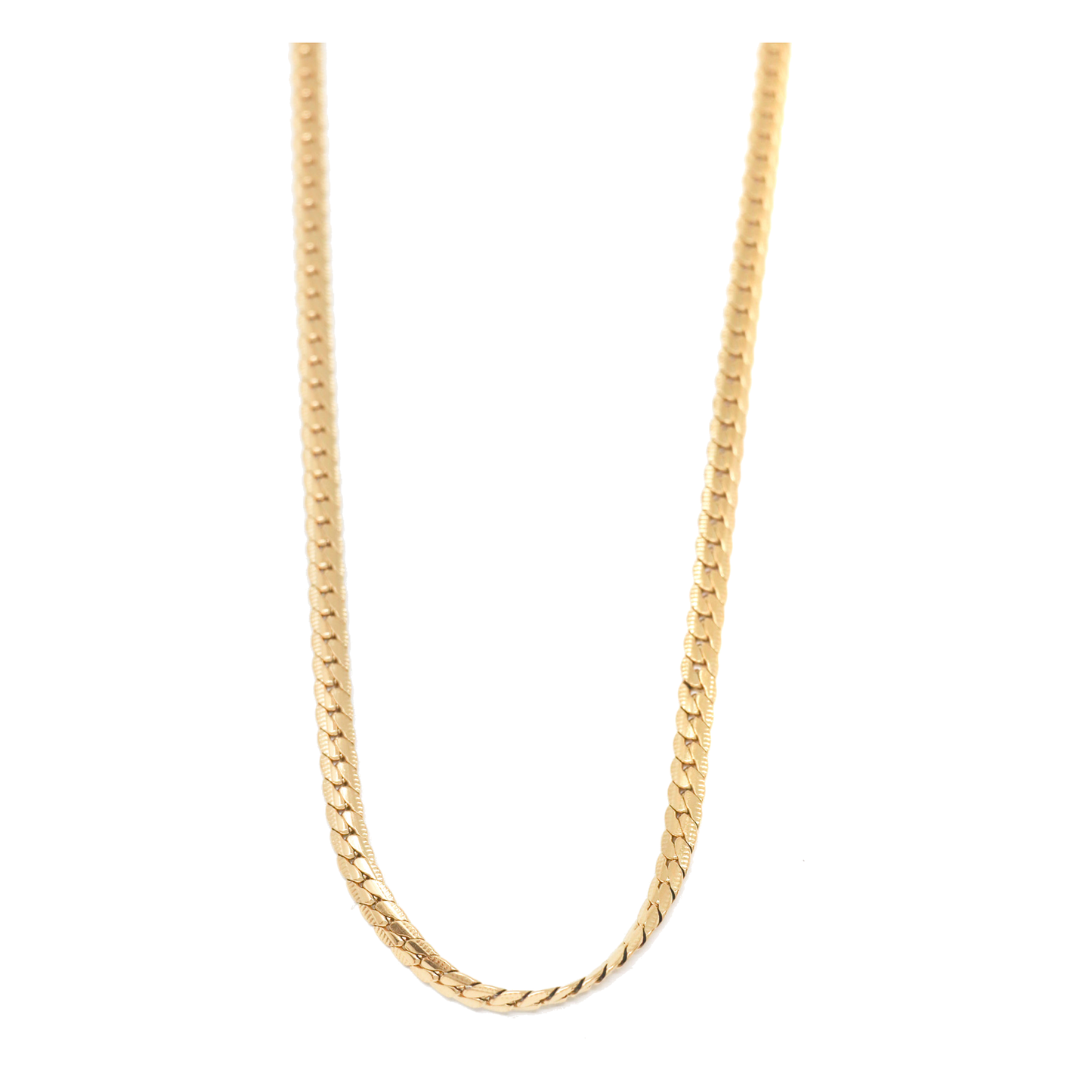 18K Gold Herringbone Chain Necklace