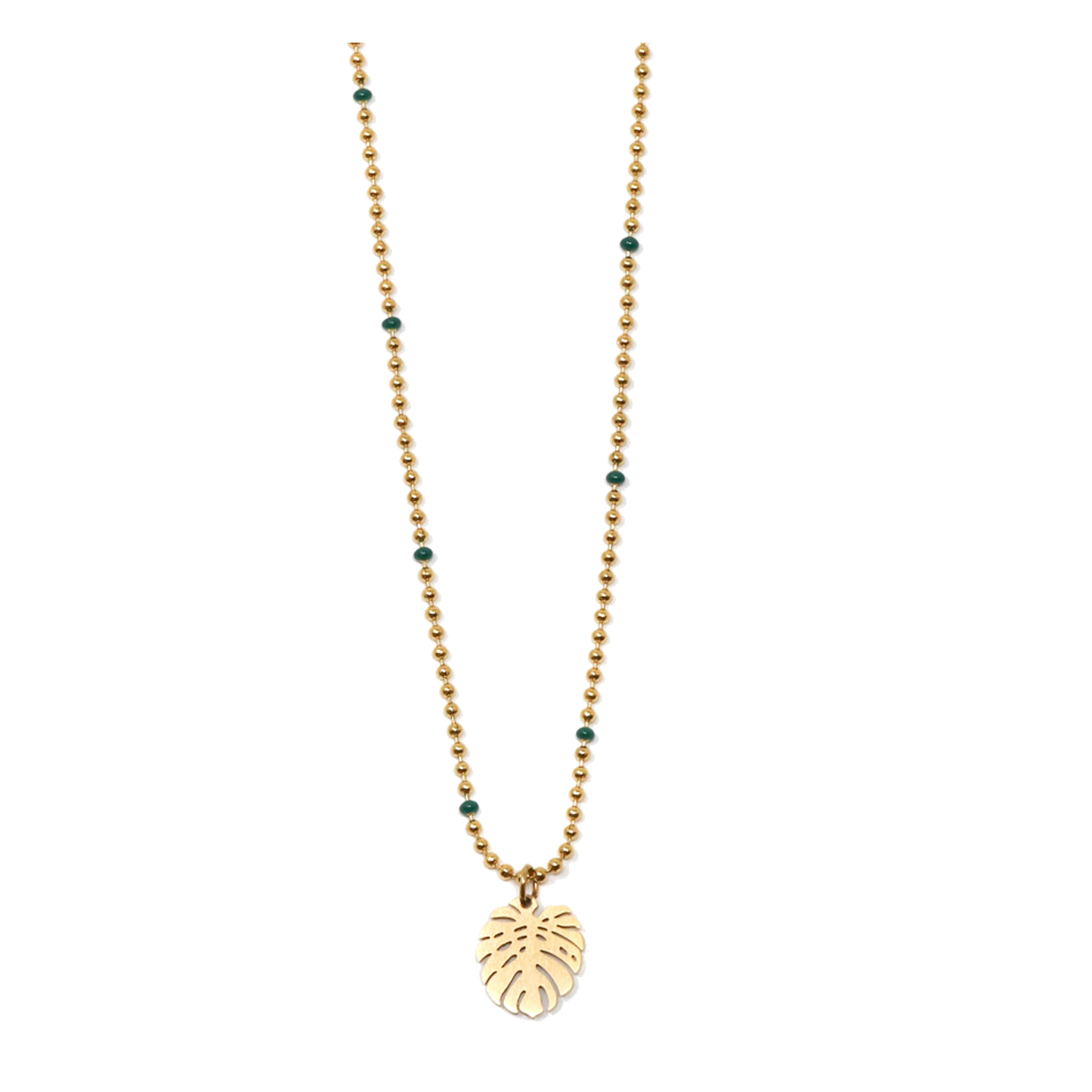 18K Gold Monstera Leaf Charm Necklace