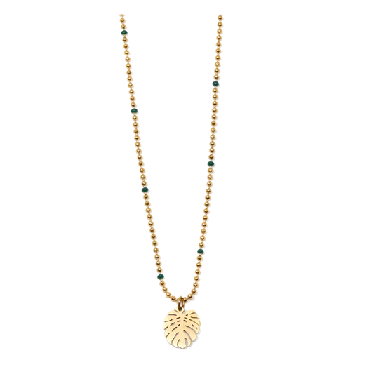 18K Gold Monstera Leaf Charm Necklace